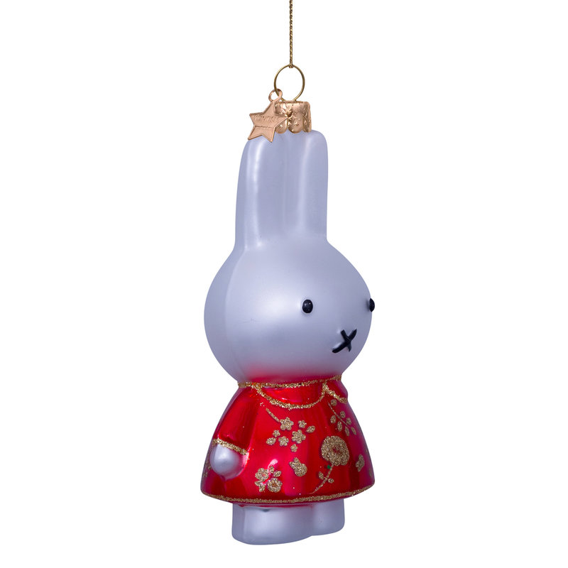 Ornament glass Nijntje/Miffy w/dress year of rabbit H11cm w/box