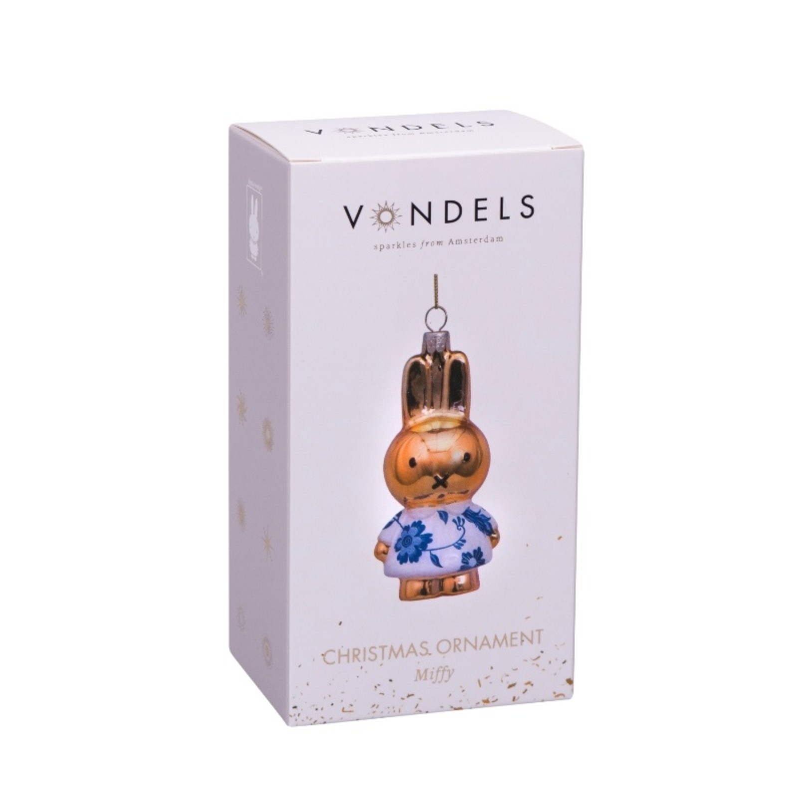 Ornament glass nijntje Delft blue dress H11cm