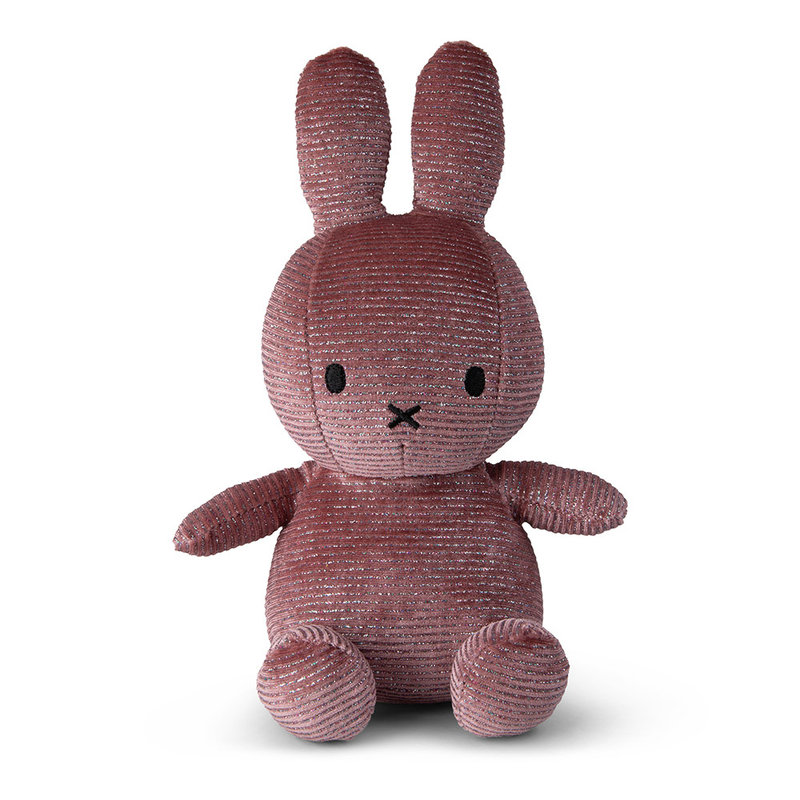 Miffy Sitting Corduroy Sparkle Pink - 23 cm - 9''