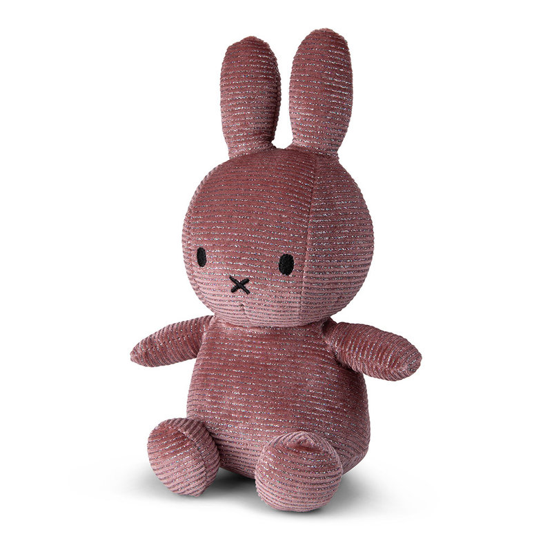 Miffy Sitting Corduroy Sparkle Pink - 23 cm - 9''