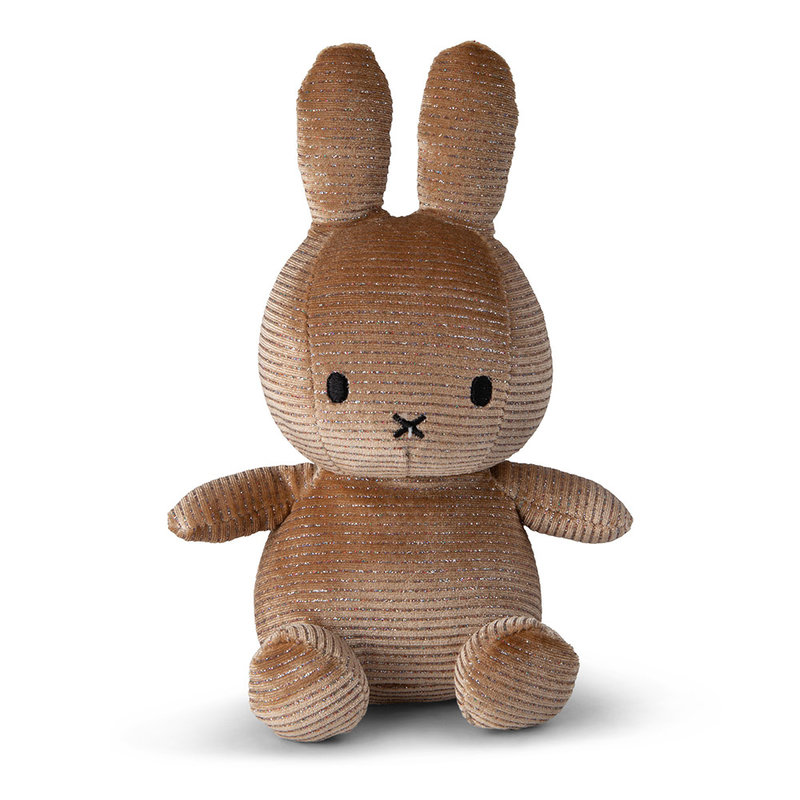 Miffy Sitting Corduroy Sparkle Champagne - 23 cm - 9''