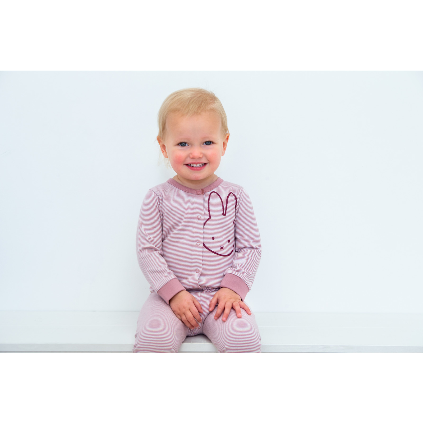 Onesie streep roze 62-68