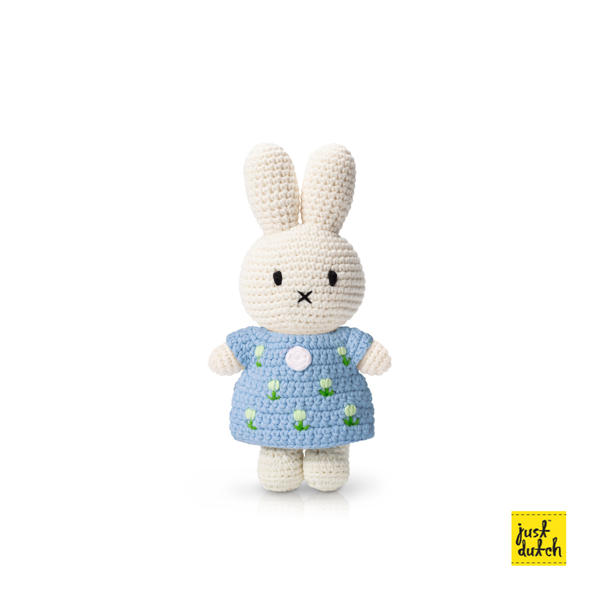 あみぐるみ nijntje blauwe tulpenjurk + rode muts Handmade Miffy Plush – Blue Tulip Dress Holiday Gift