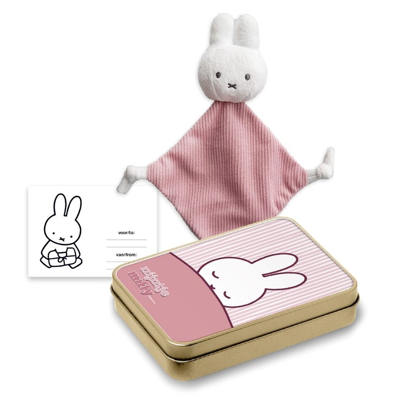Cuddle cloth pink rib in tin can