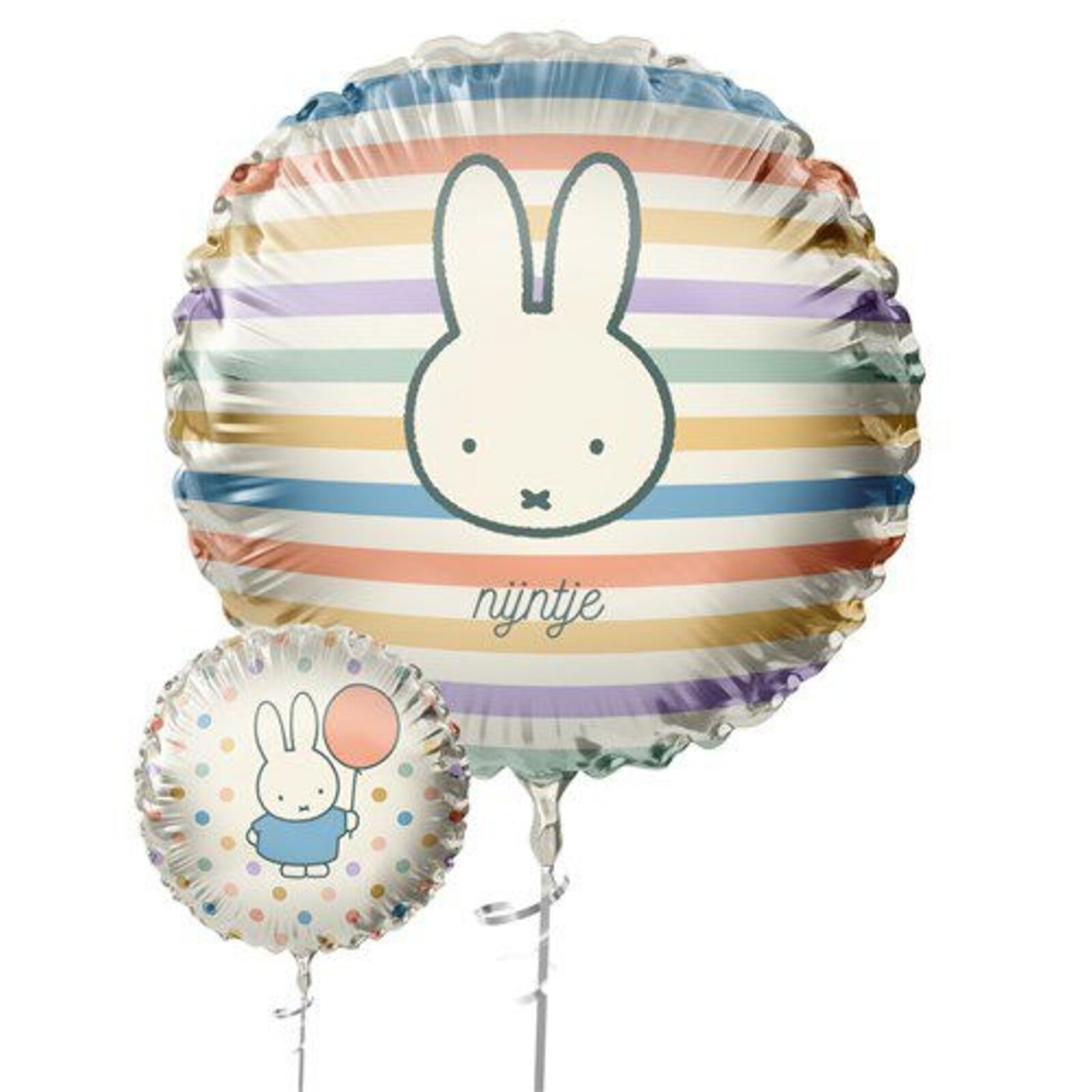 Foil balloon Miffy stripe/dot