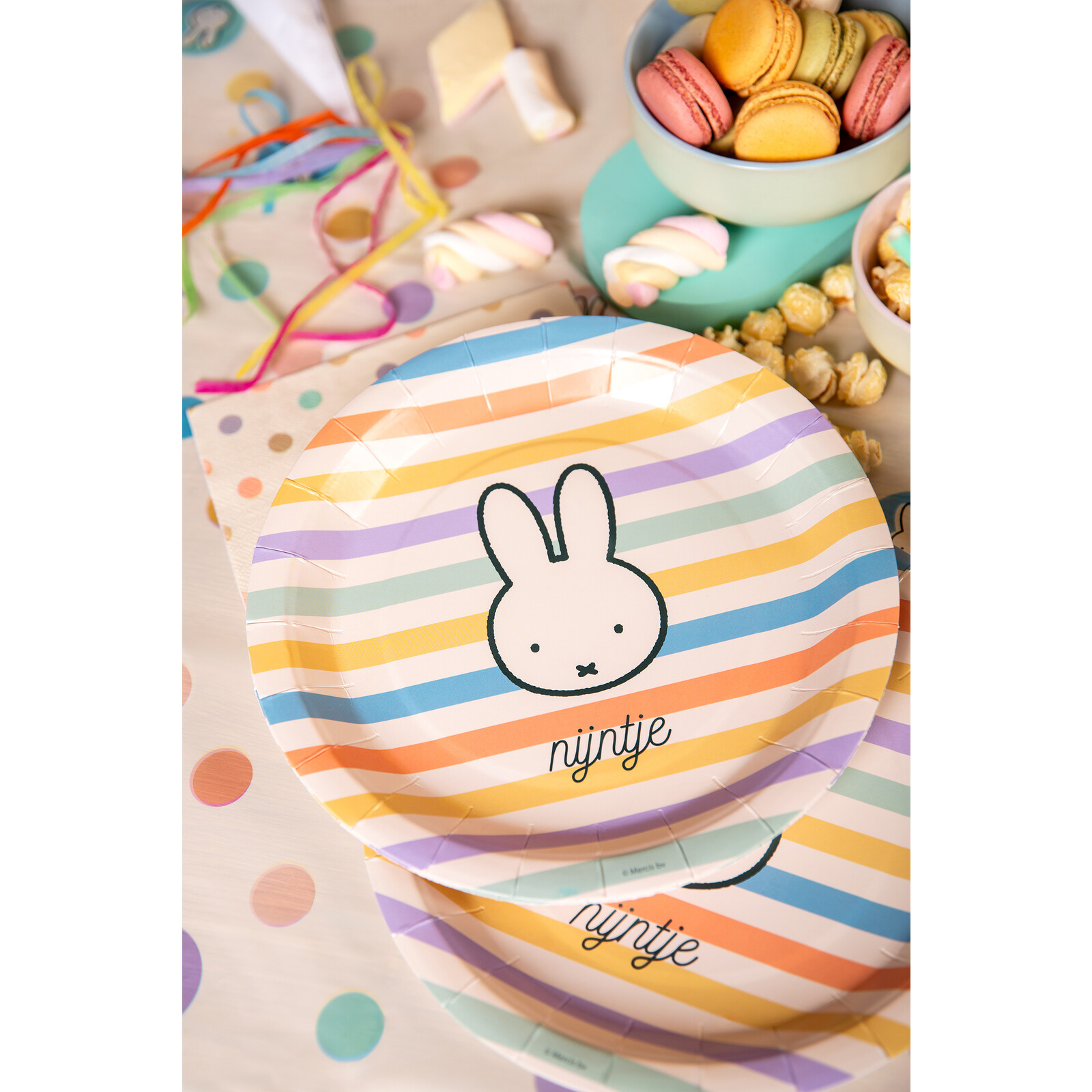 Plates Miffy stripe/dot