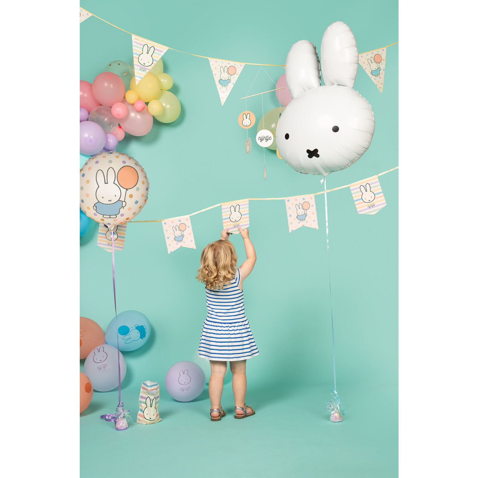 Pennant garland Miffy stripe/dot