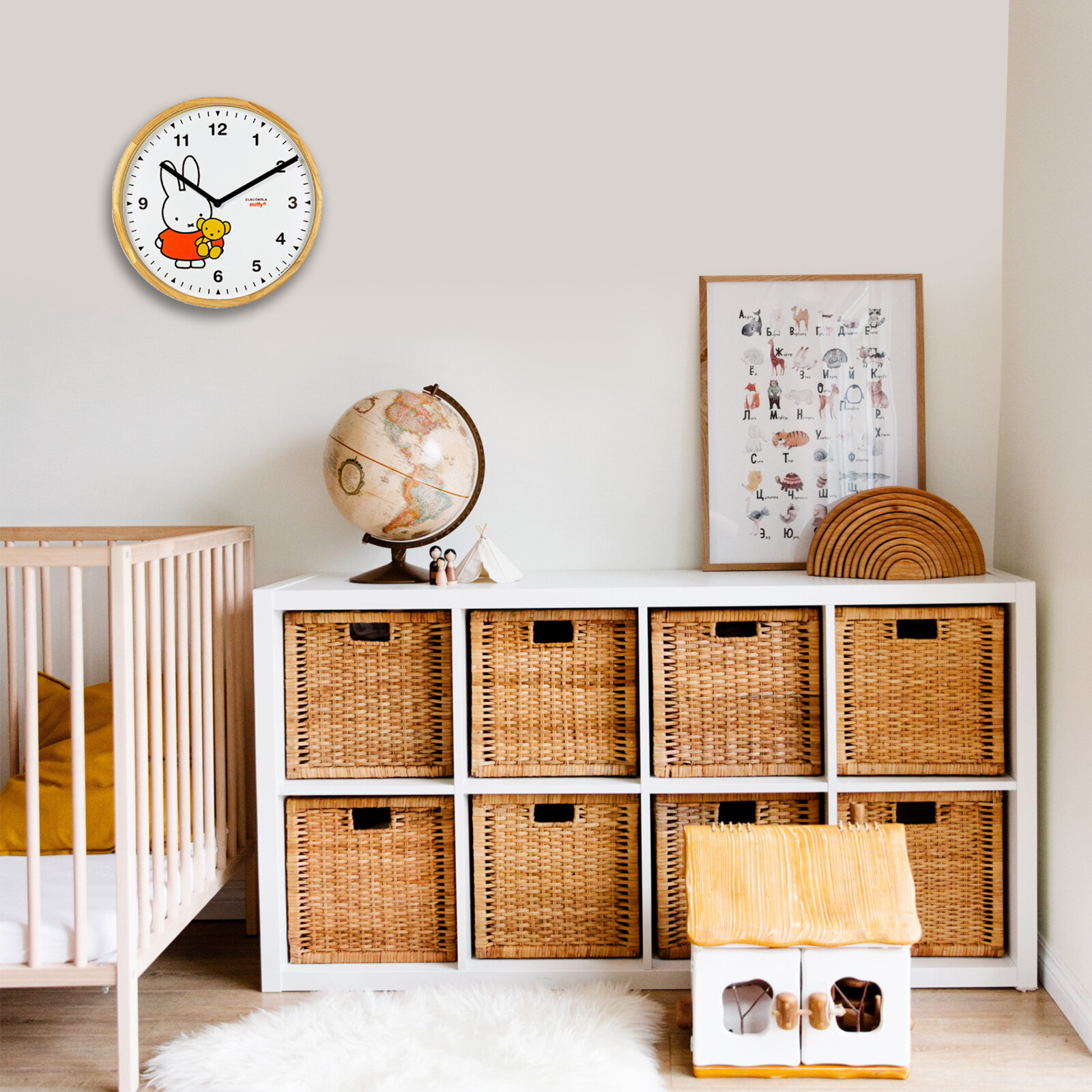 Miffy and Teddy Wood Clock