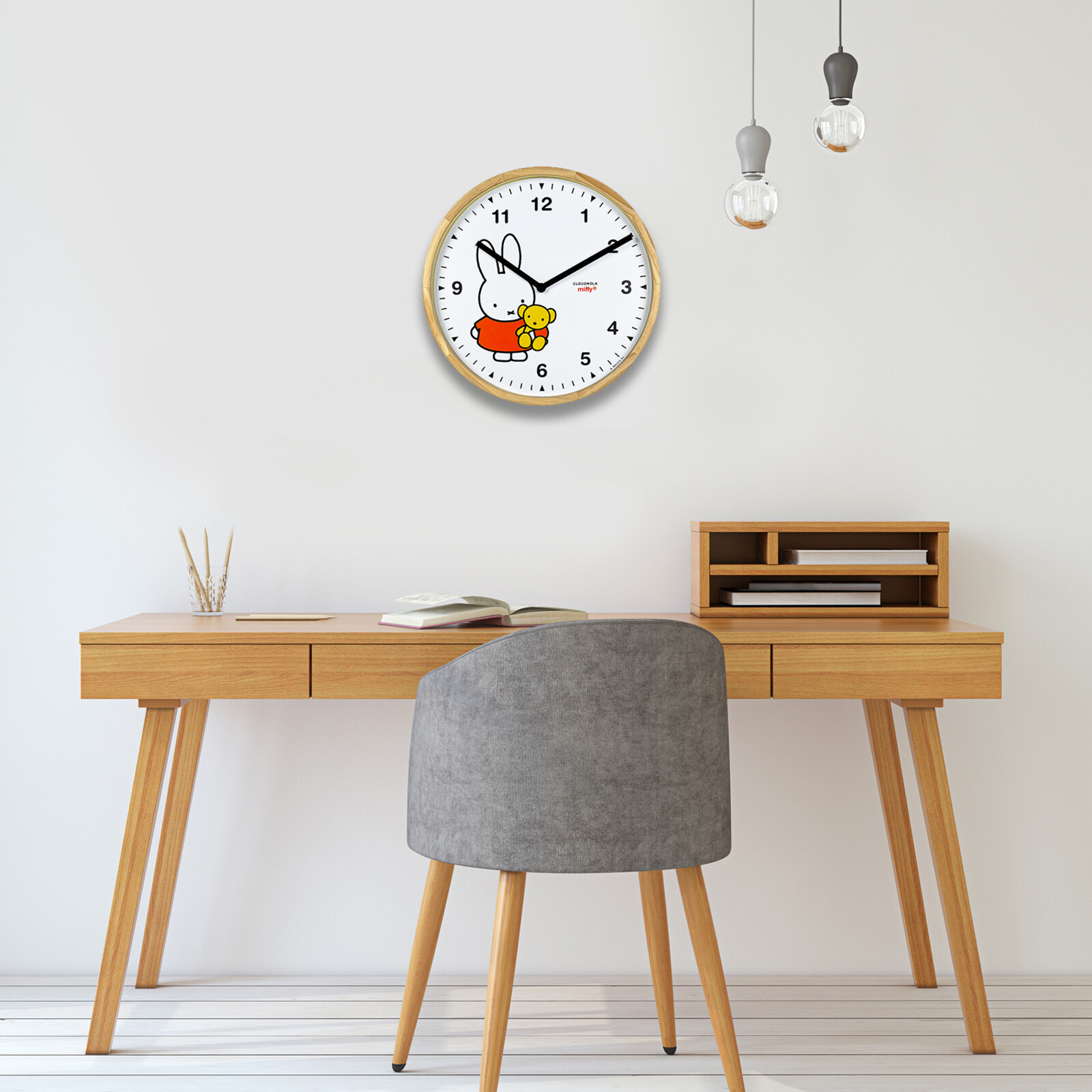 Miffy and Teddy Wood Clock