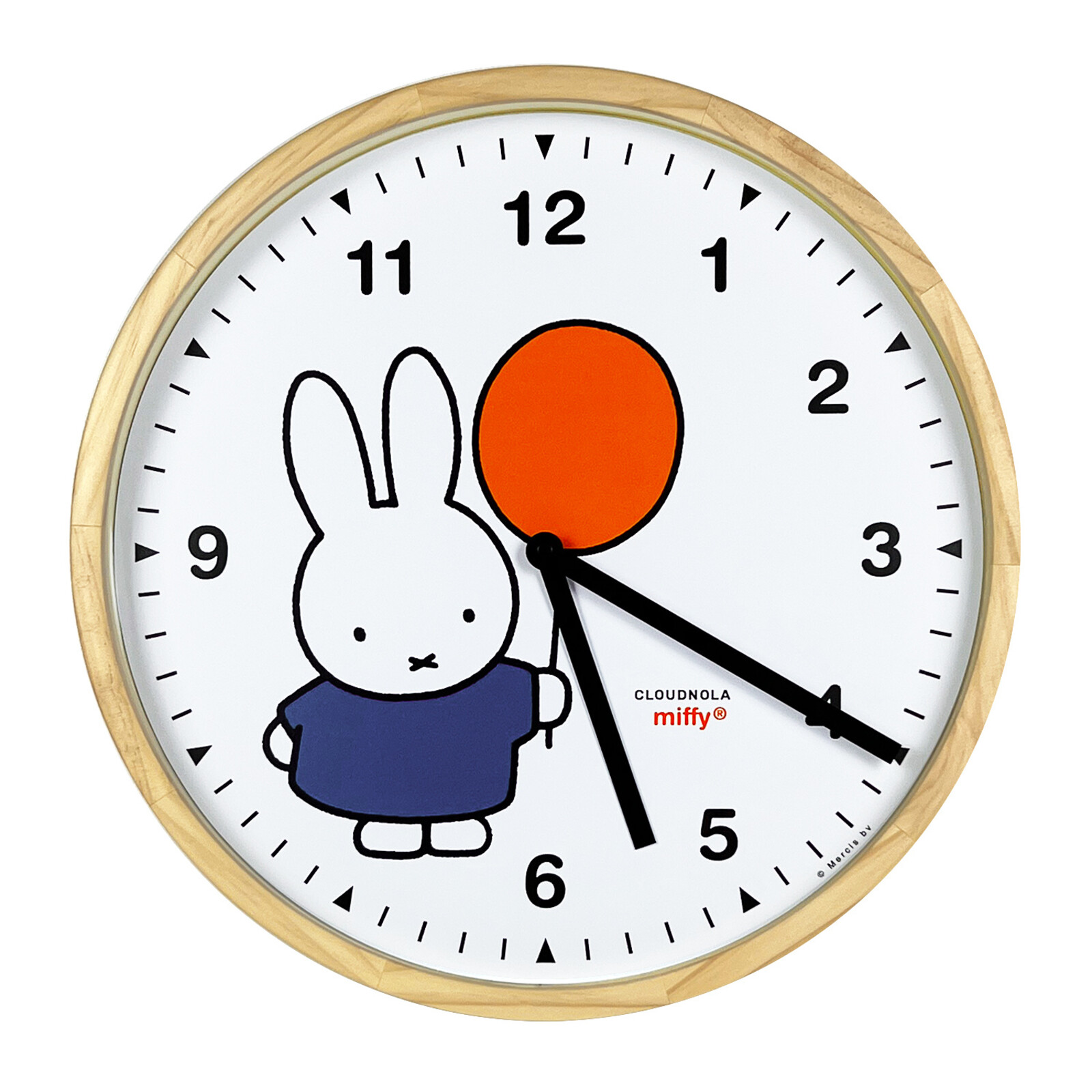 Miffy and Balloon Clock Wood