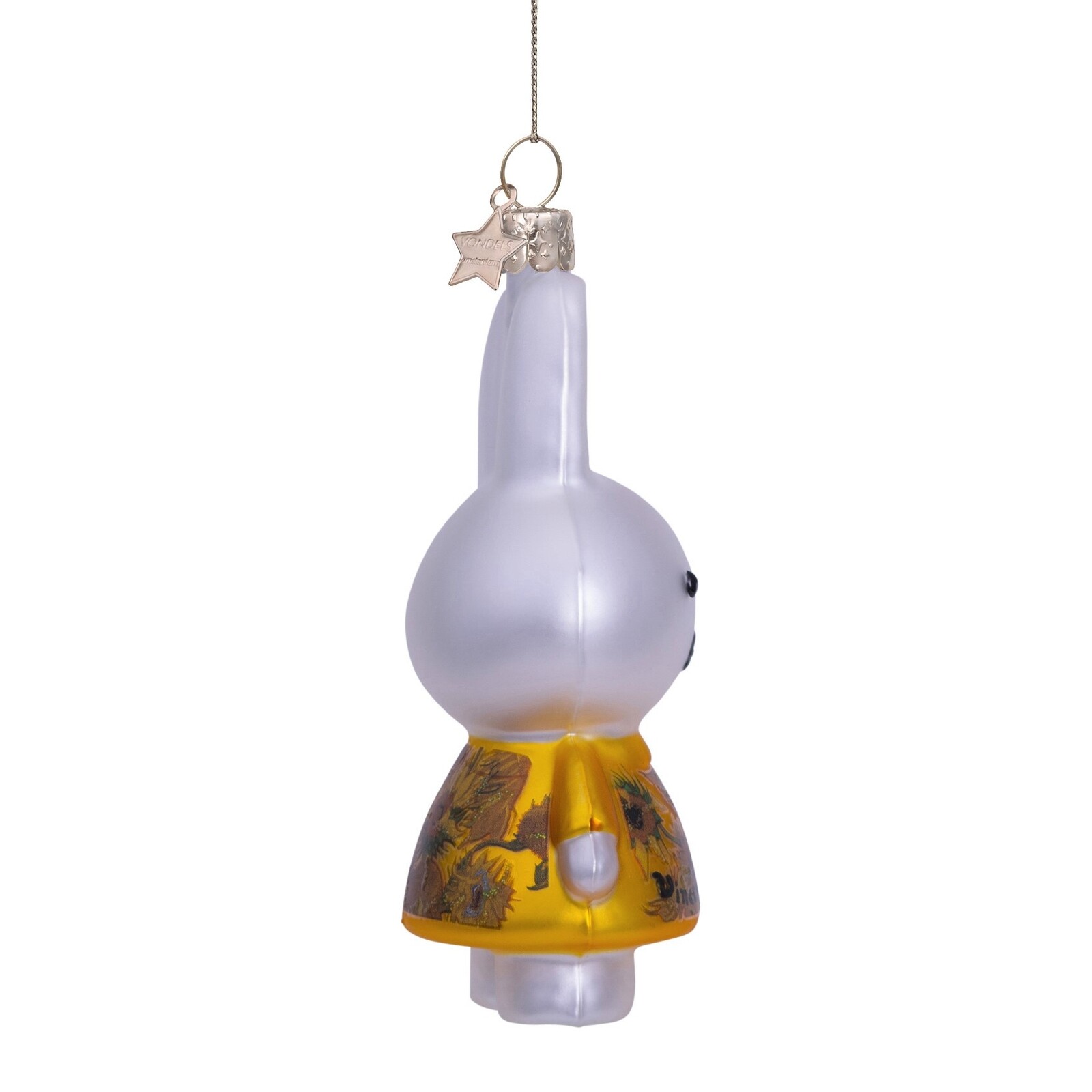 Ornament glass Christmas bauble Miffy  sunflower dress H11cm