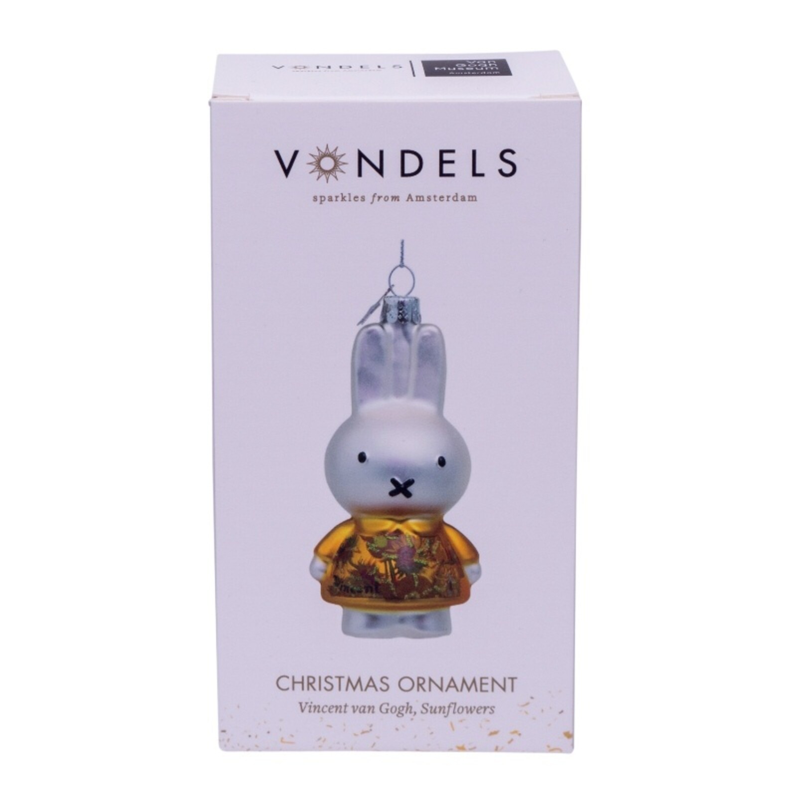 Ornament Glas Weihnachtskugel Miffy Sonnenblumenkleid H11cm