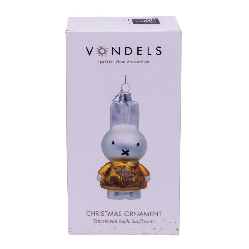 Ornament Glas Weihnachtskugel Miffy Sonnenblumenkleid H11cm