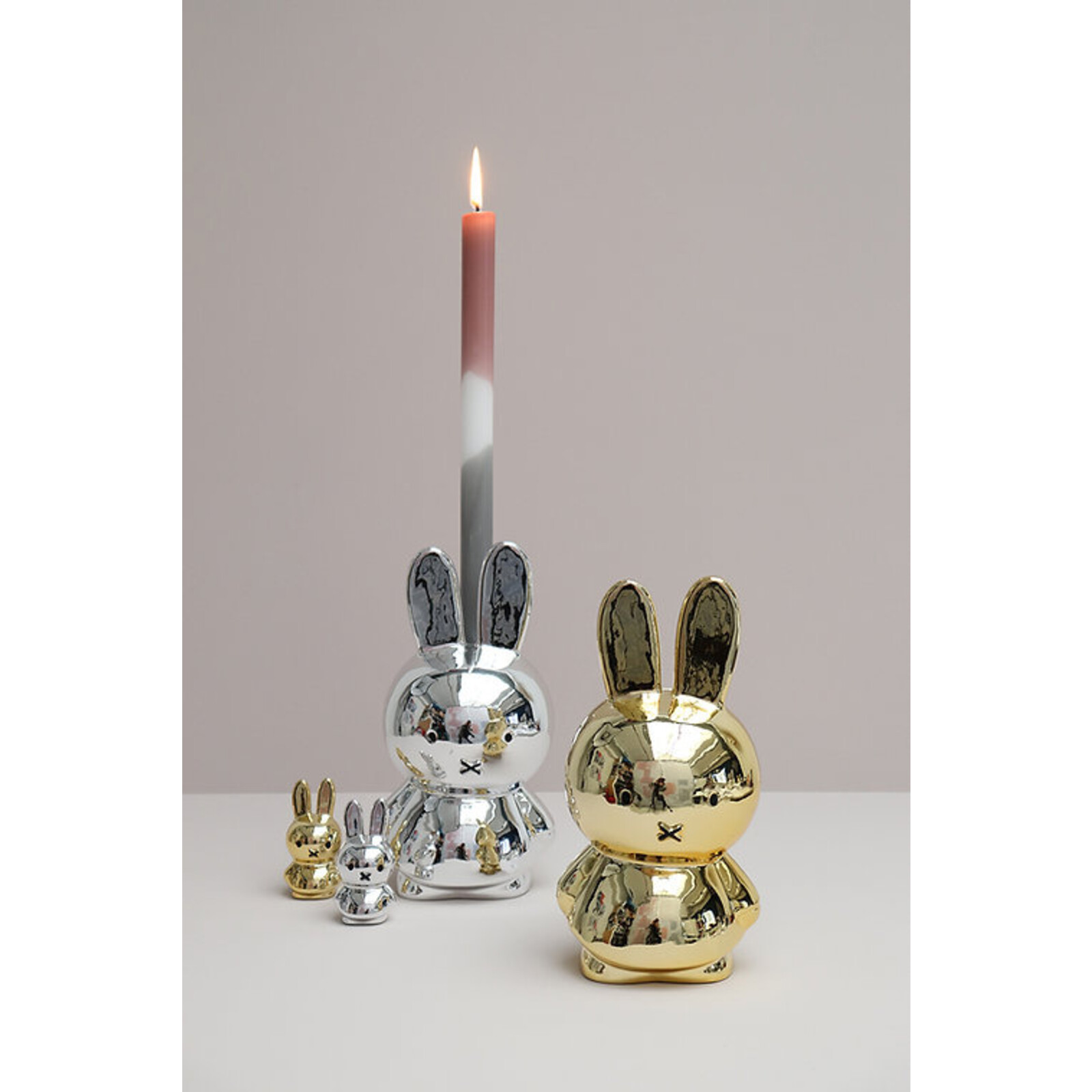 Miffy Kerzenständer 25 cm, Silber