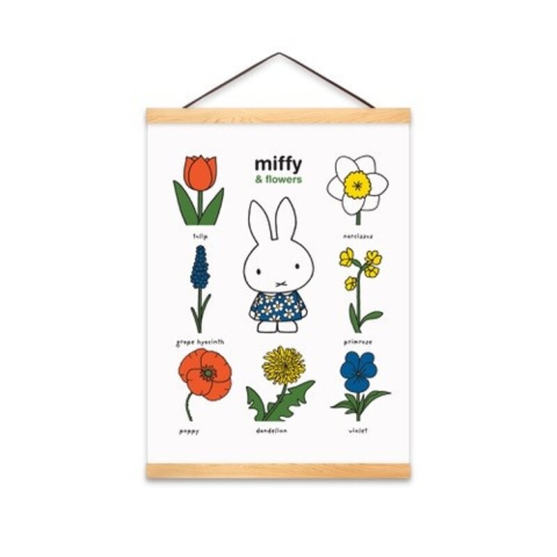 Poster A3 Miffy Blumen mit Posterhalter