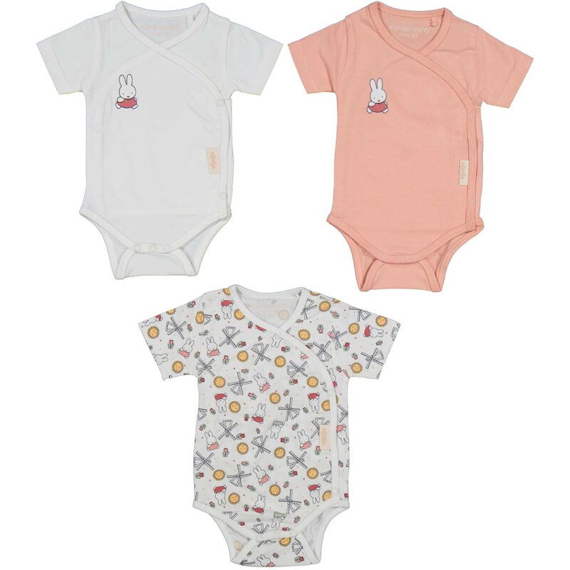 Set 3 Bodys mit kurzen Ärmeln rosa 56