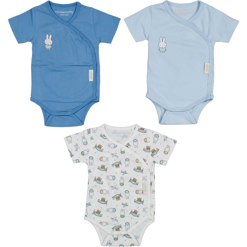 Set 3 Bodys kurzarm blau 62