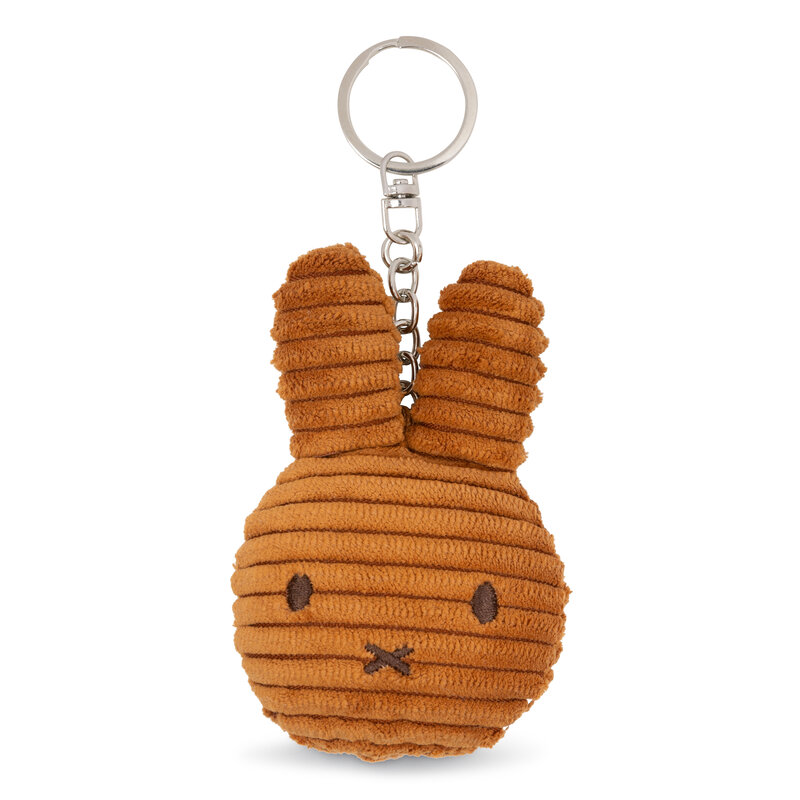 Flacher Miffy-Schlüsselanhänger aus Öko-Cord, Zimt – 10 cm