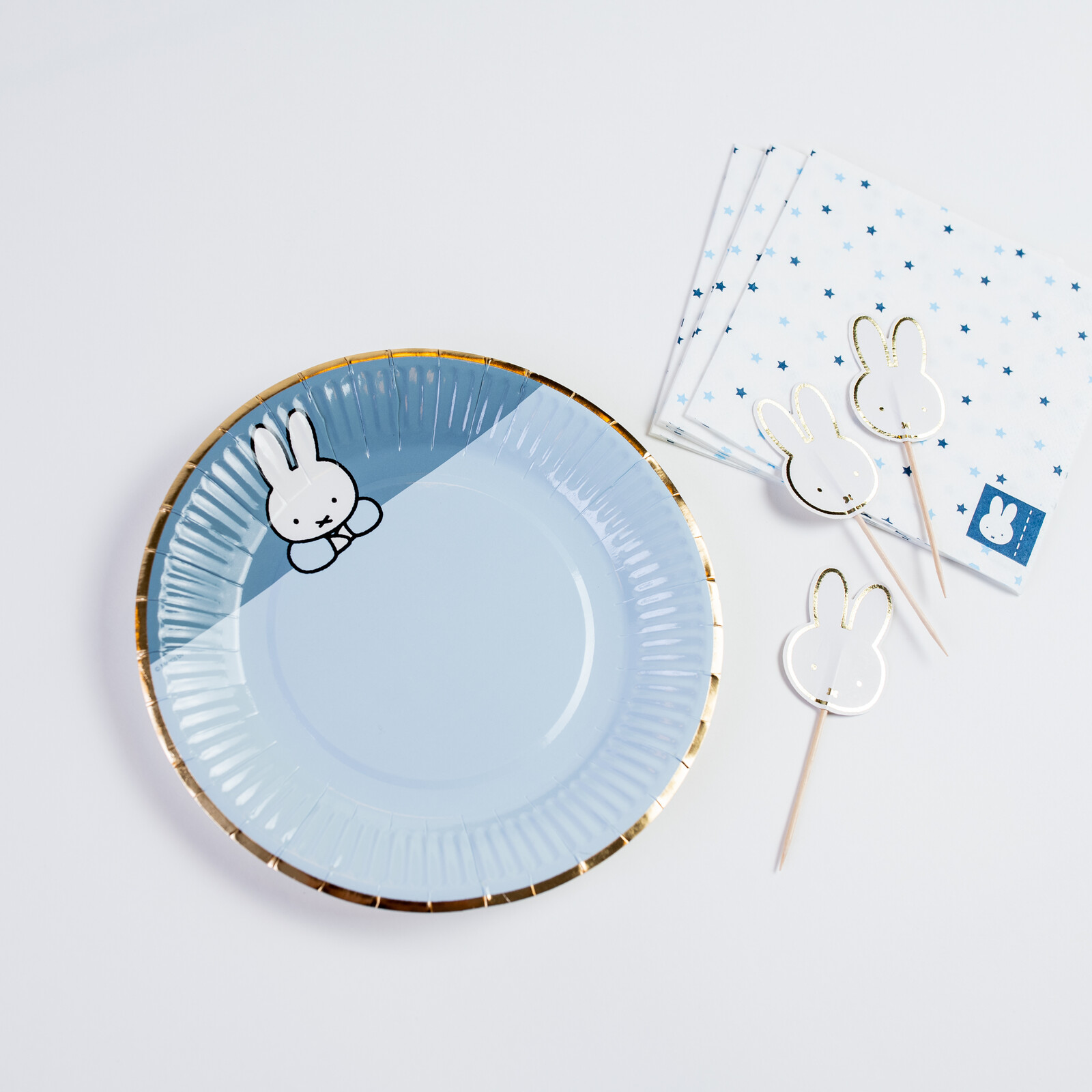 Borden nijntje baby blauw 18 cm 8 stuks