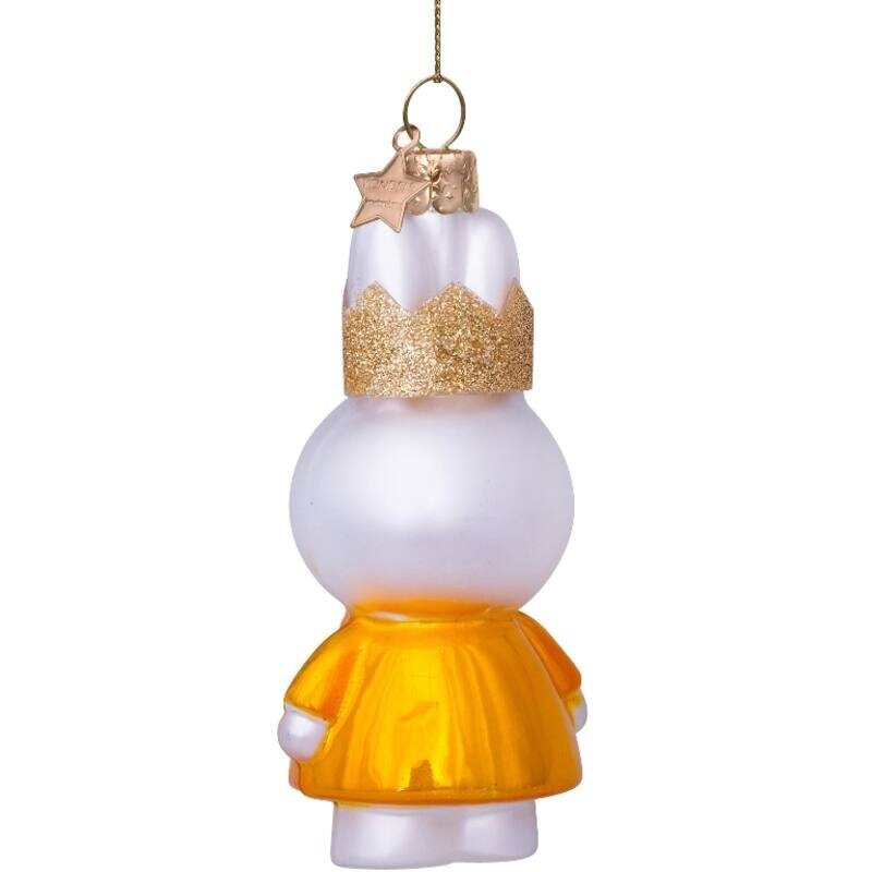 Ornamentglas Miffy gelbe Kleiderkrone H11cm