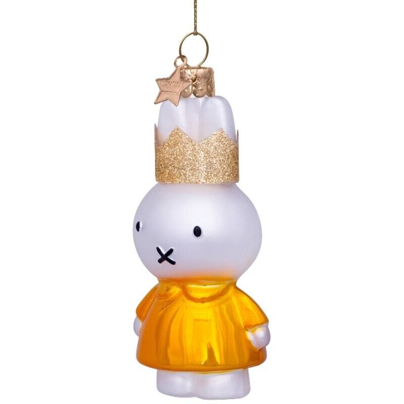 Ornamentglas Miffy gelbe Kleiderkrone H11cm