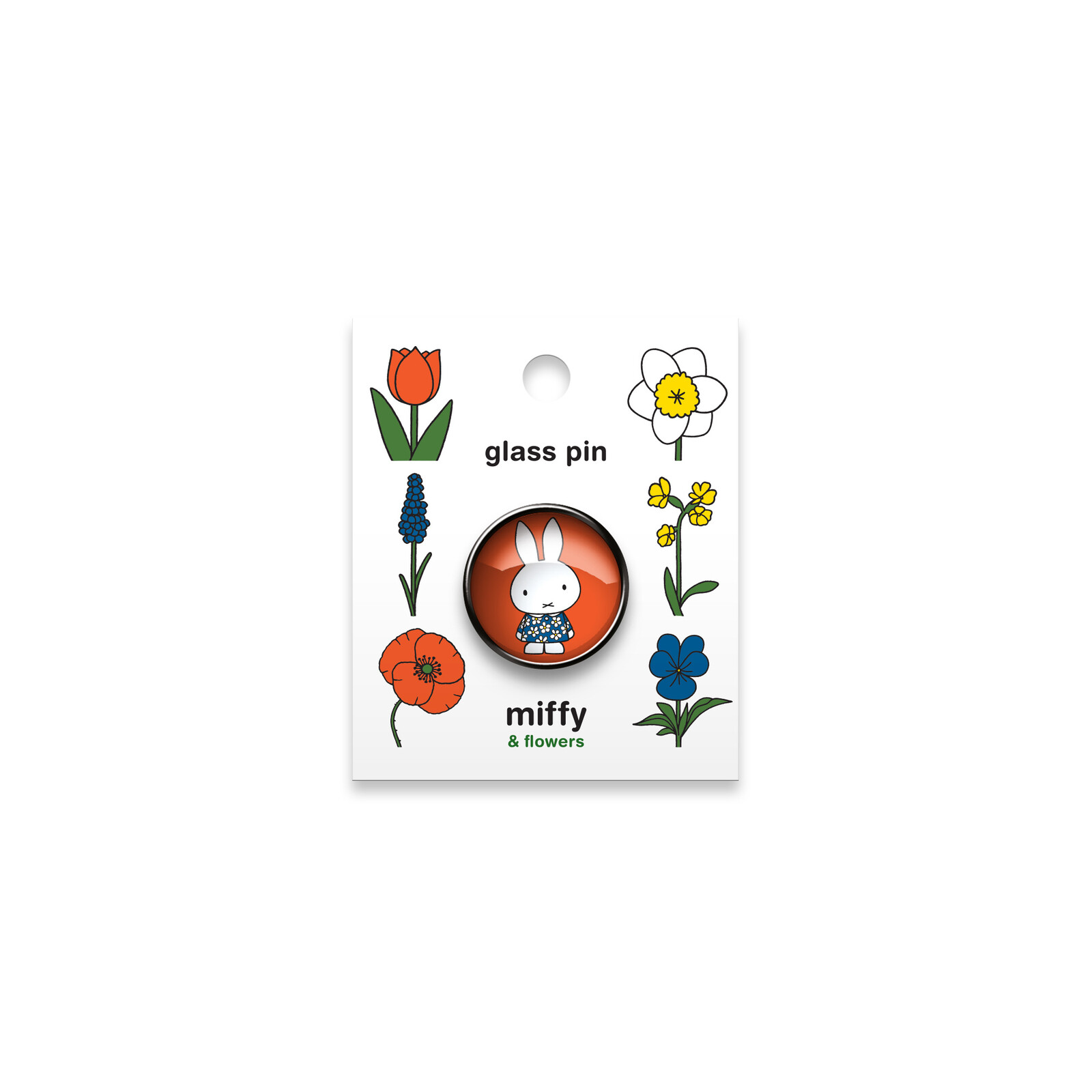 Pin glass Miffy & flowers