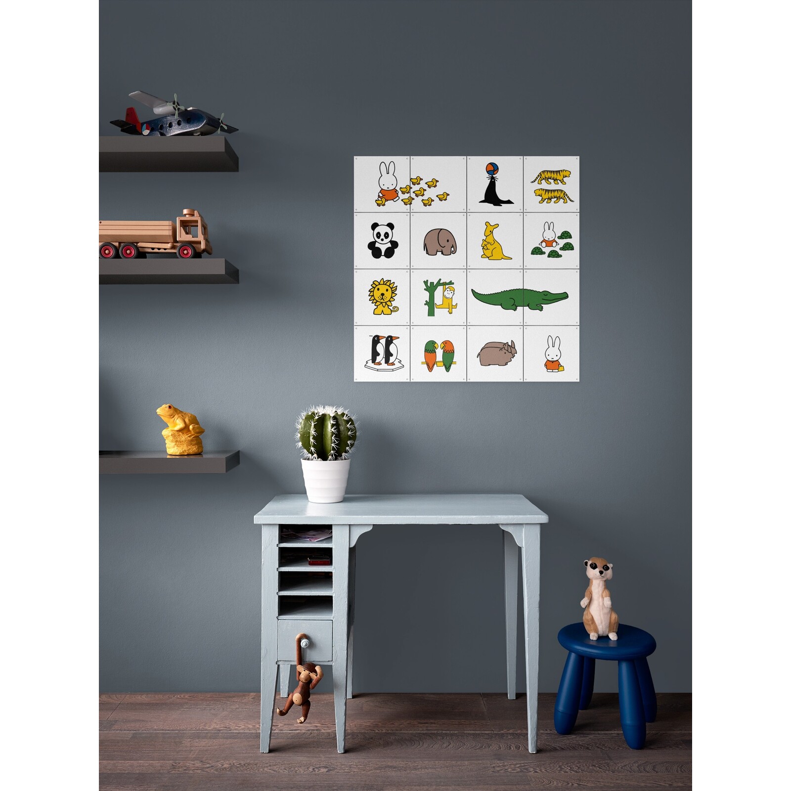 Wanddecoratie nijntje in de dierentuin collage S10