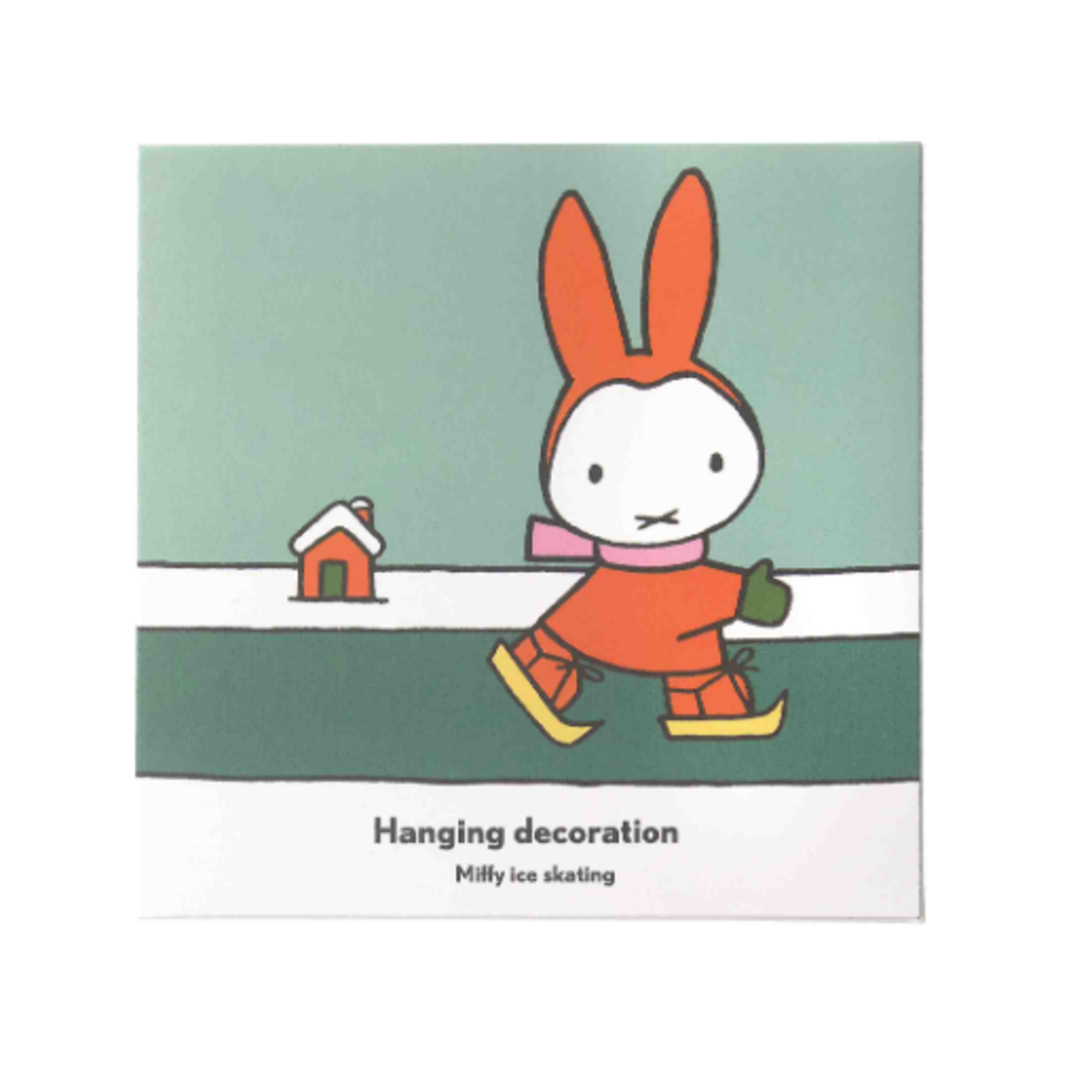Dekorativer Anhänger Miffy beim Schlittschuhlaufen