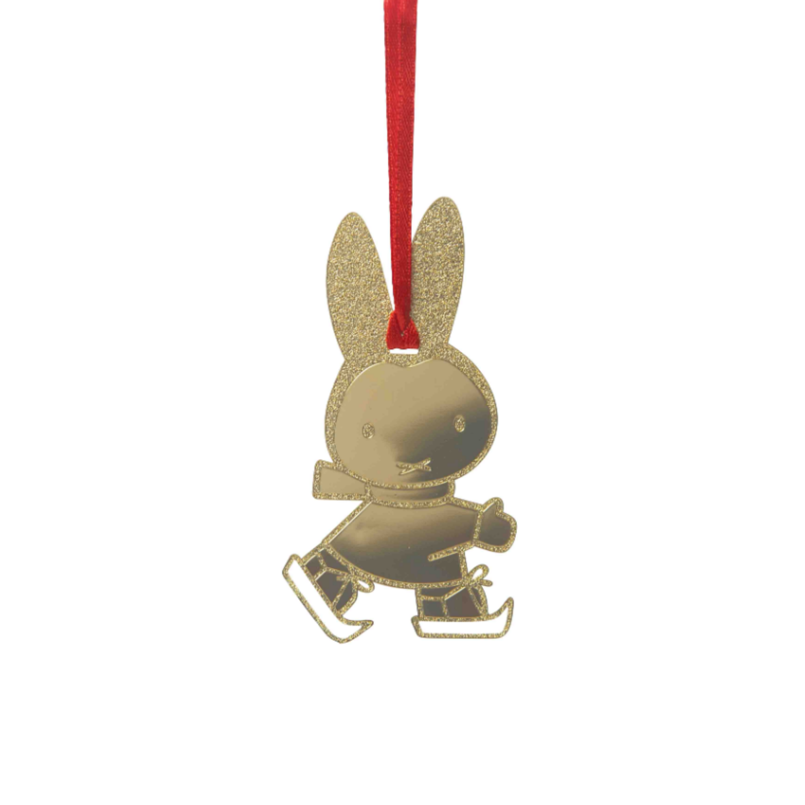 Dekorativer Anhänger Miffy beim Schlittschuhlaufen