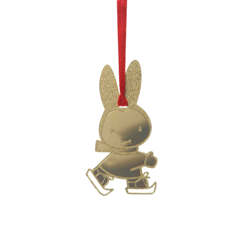 Dekorativer Anhänger Miffy beim Schlittschuhlaufen