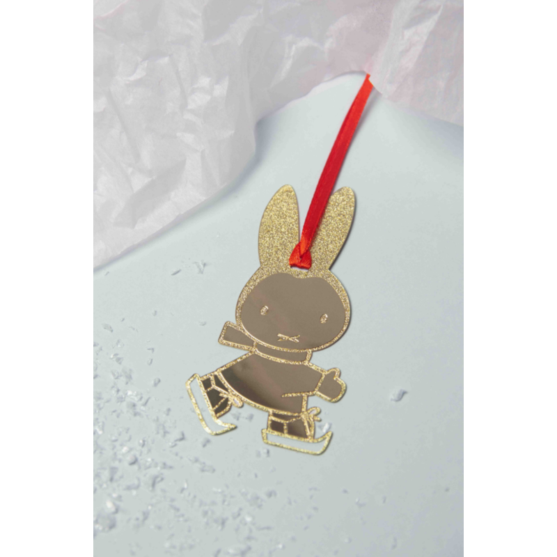 Dekorativer Anhänger Miffy beim Schlittschuhlaufen