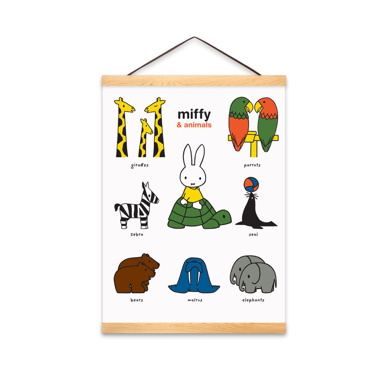 Poster A3 Miffy und Tiere