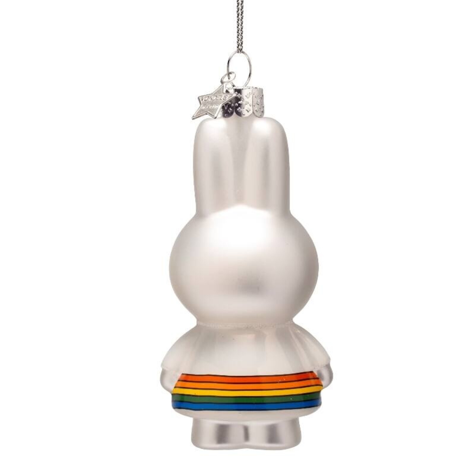 Ornament glass Christmas bauble Miffy with rainbow dress H11cm