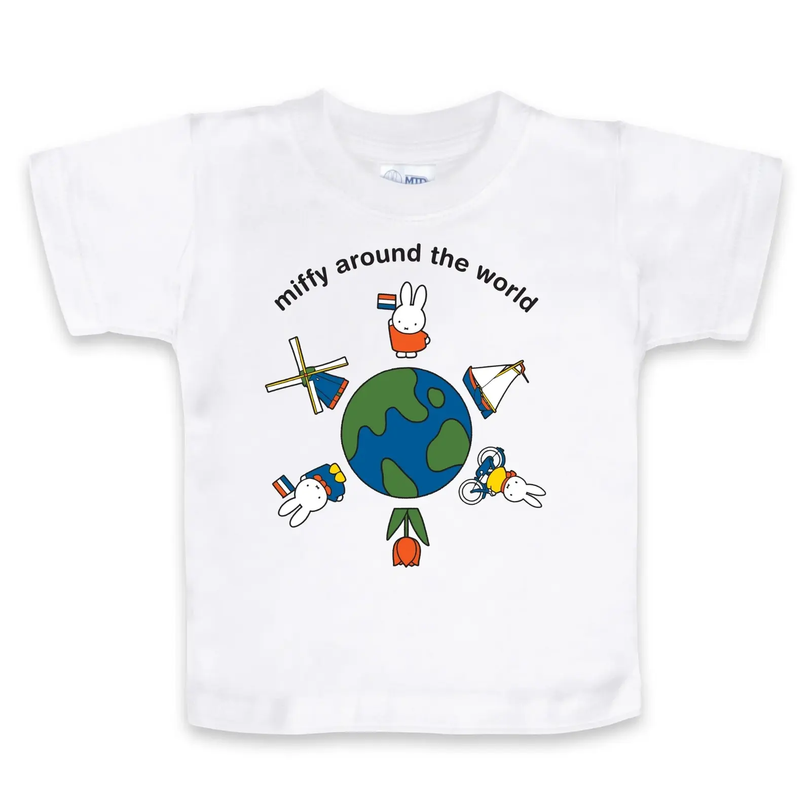 Nijntje T-shirt - globe wit - maat 104