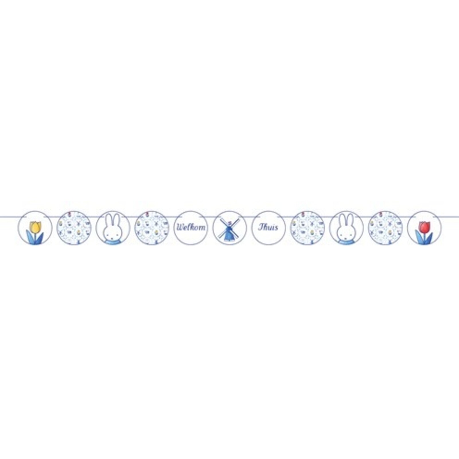 'Welcome Home' Nijntje Delft Blue Garland (FSC, 265cm)