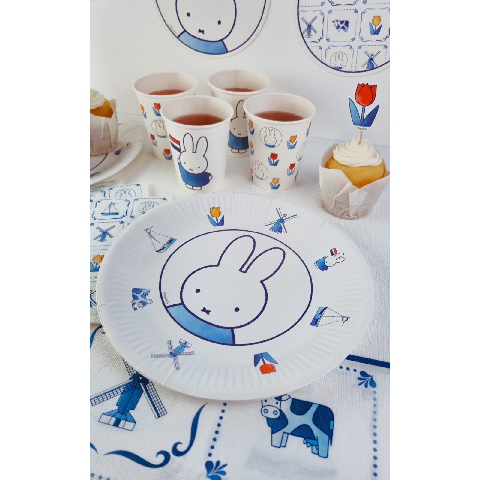 Borden Nijntje Delfts blauw (FSC, Ø23cm, 8st)