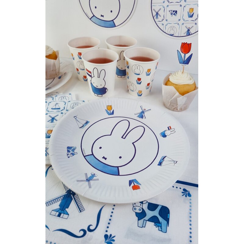 Miffy Delft Blue Plates (FSC, Ø23cm, 8 pcs)