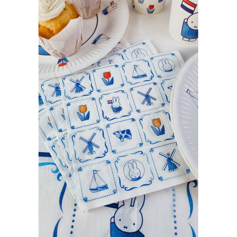 Miffy Delft Blue Servietten (FSC, 33 cm, 20 Stück)
