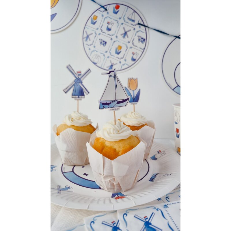 Miffy Delft Blue Party Picks (FSC, 12 pieces)