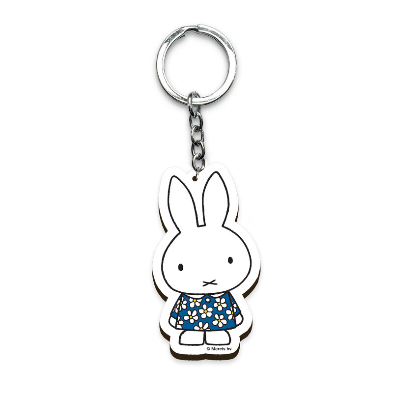 Wooden keychain Miffy flower dress