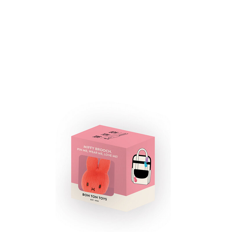 Miffy ECO Fuzzy Broochin giftbox - 8 cm - bright coral