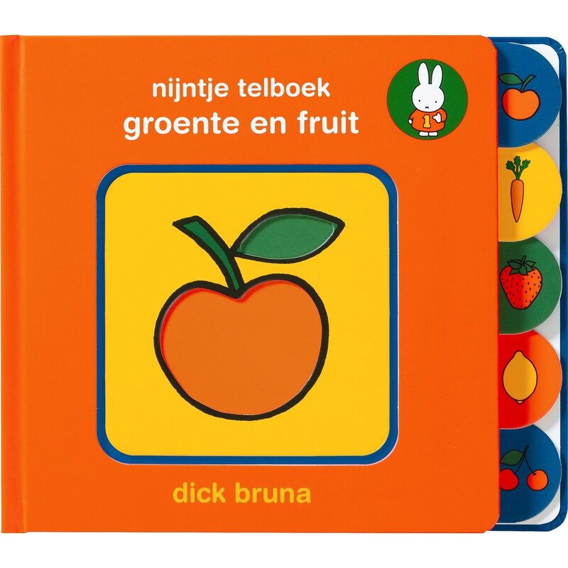 kartonboek met tabs, nijntje telboek groente en fruit