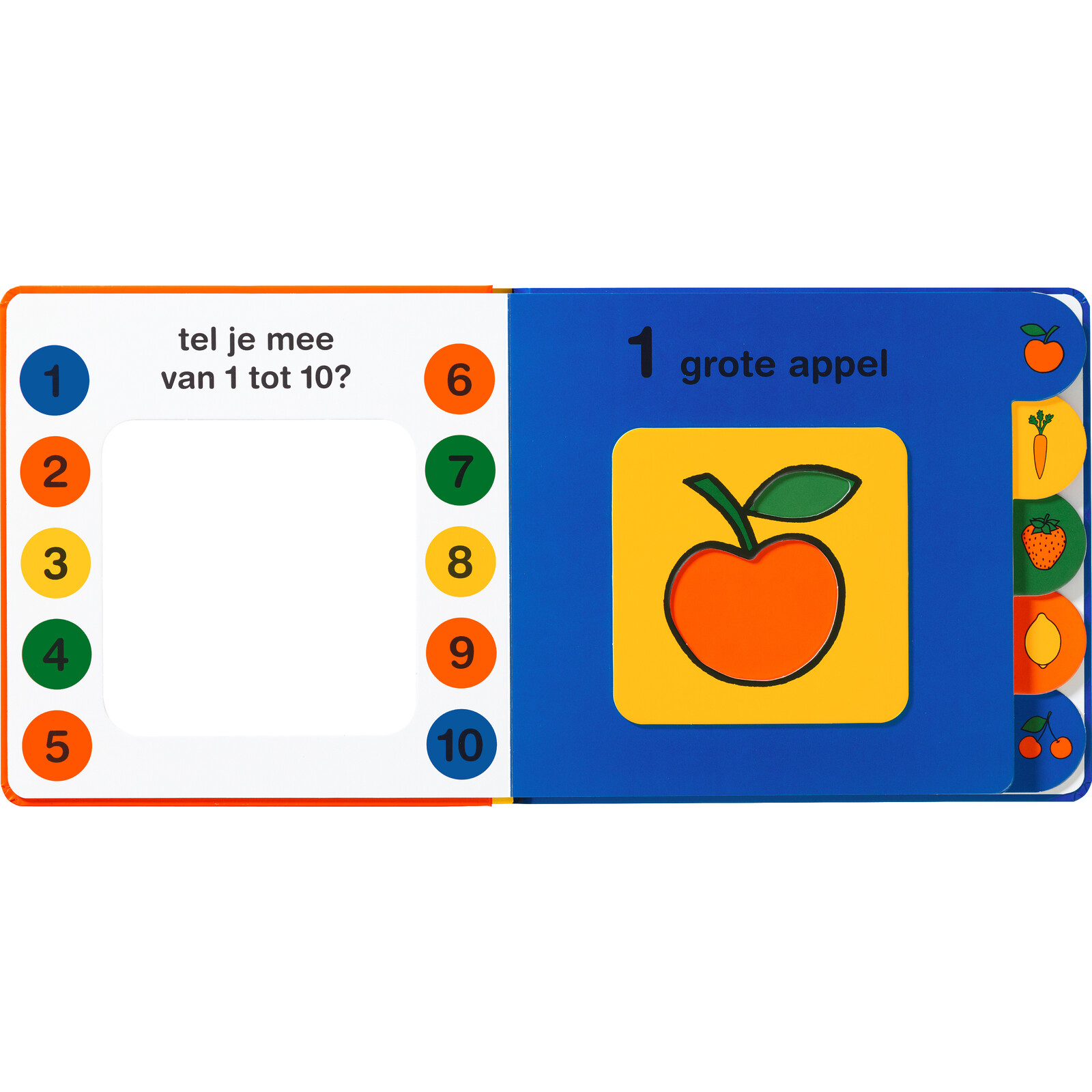kartonboek met tabs, nijntje telboek groente en fruit