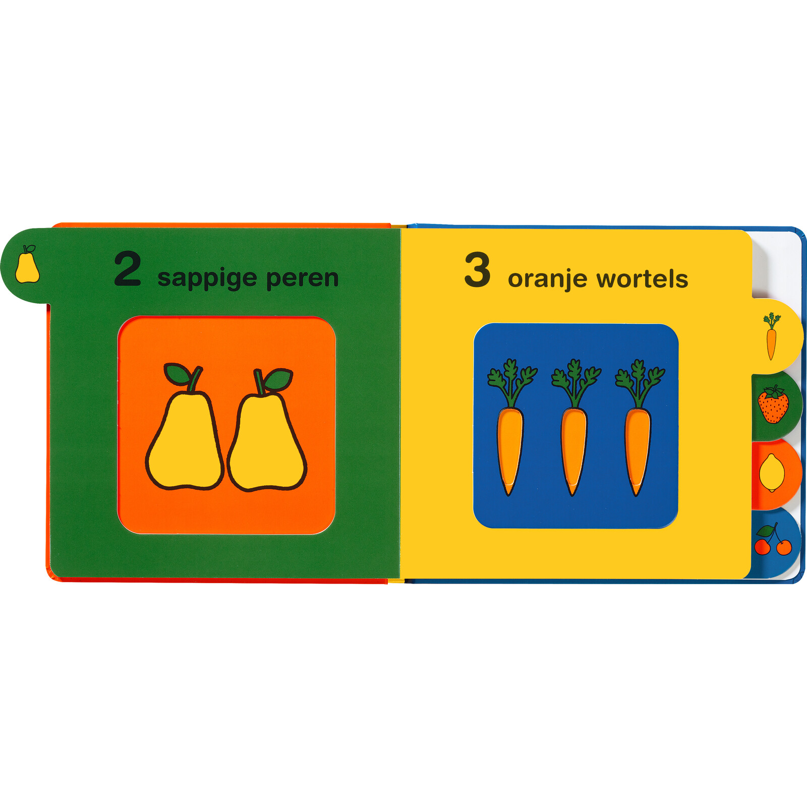 kartonboek met tabs, nijntje telboek groente en fruit