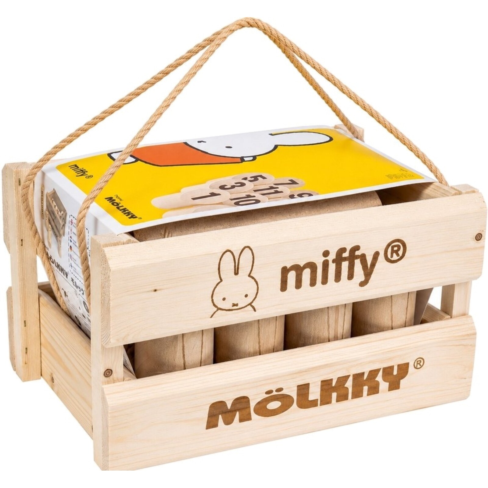 Mölkky in luxuriöser Holzkiste - Miffy