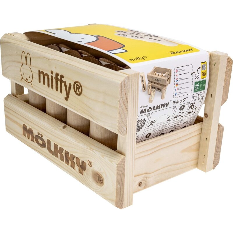 Mölkky in luxe houten krat - nijntje