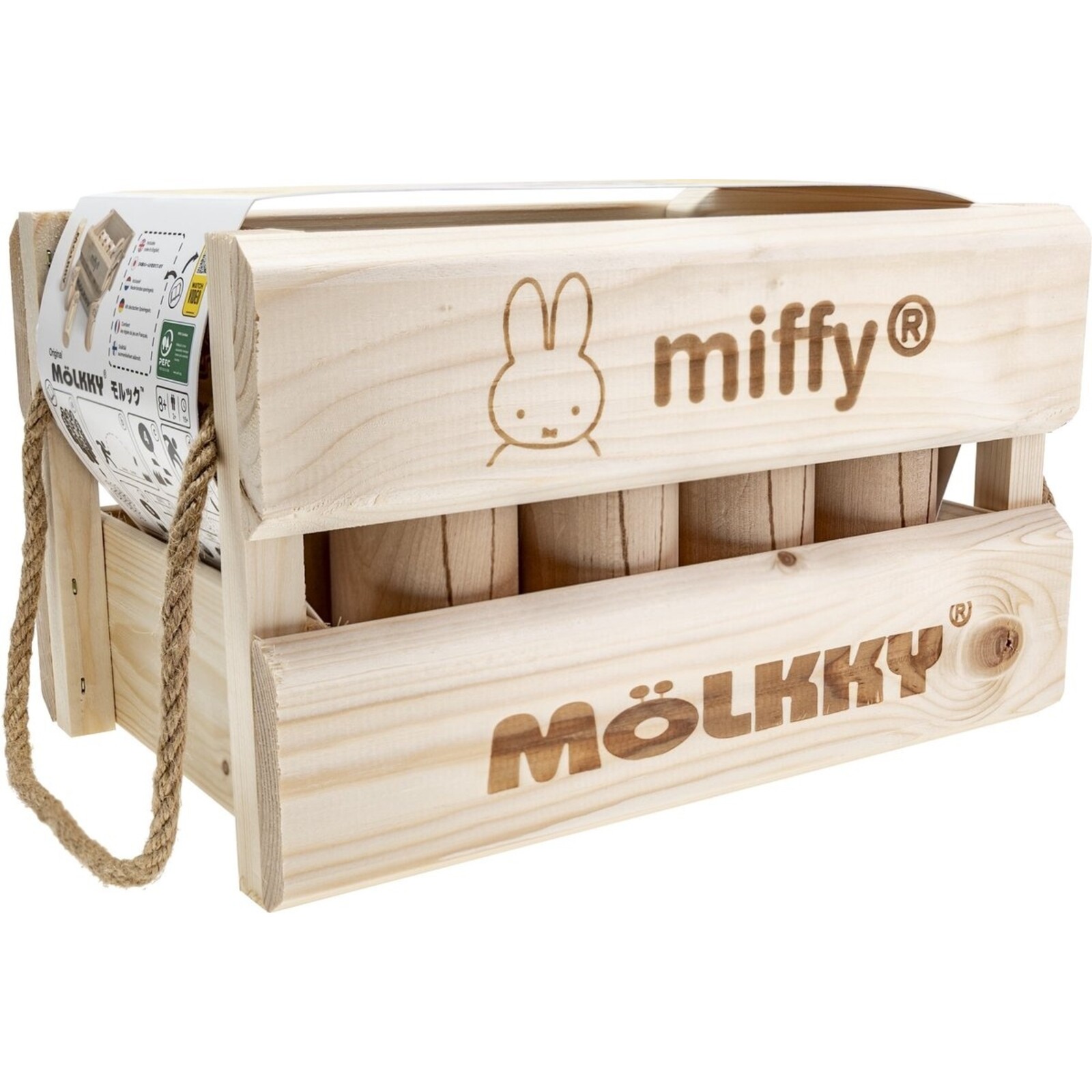 Mölkky in luxury wooden crate - Miffy