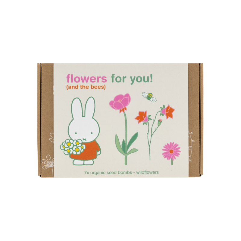 Kleine Miffy Geschenkbox mit 7 Blumensamenbomben – Flowers For You