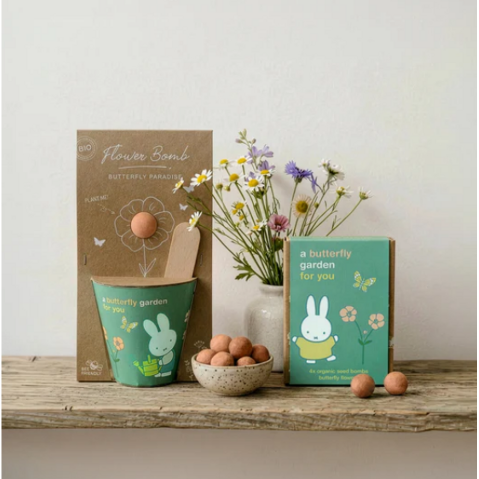 Giftbox mini miffy Butterfly garden 4x seed bombs