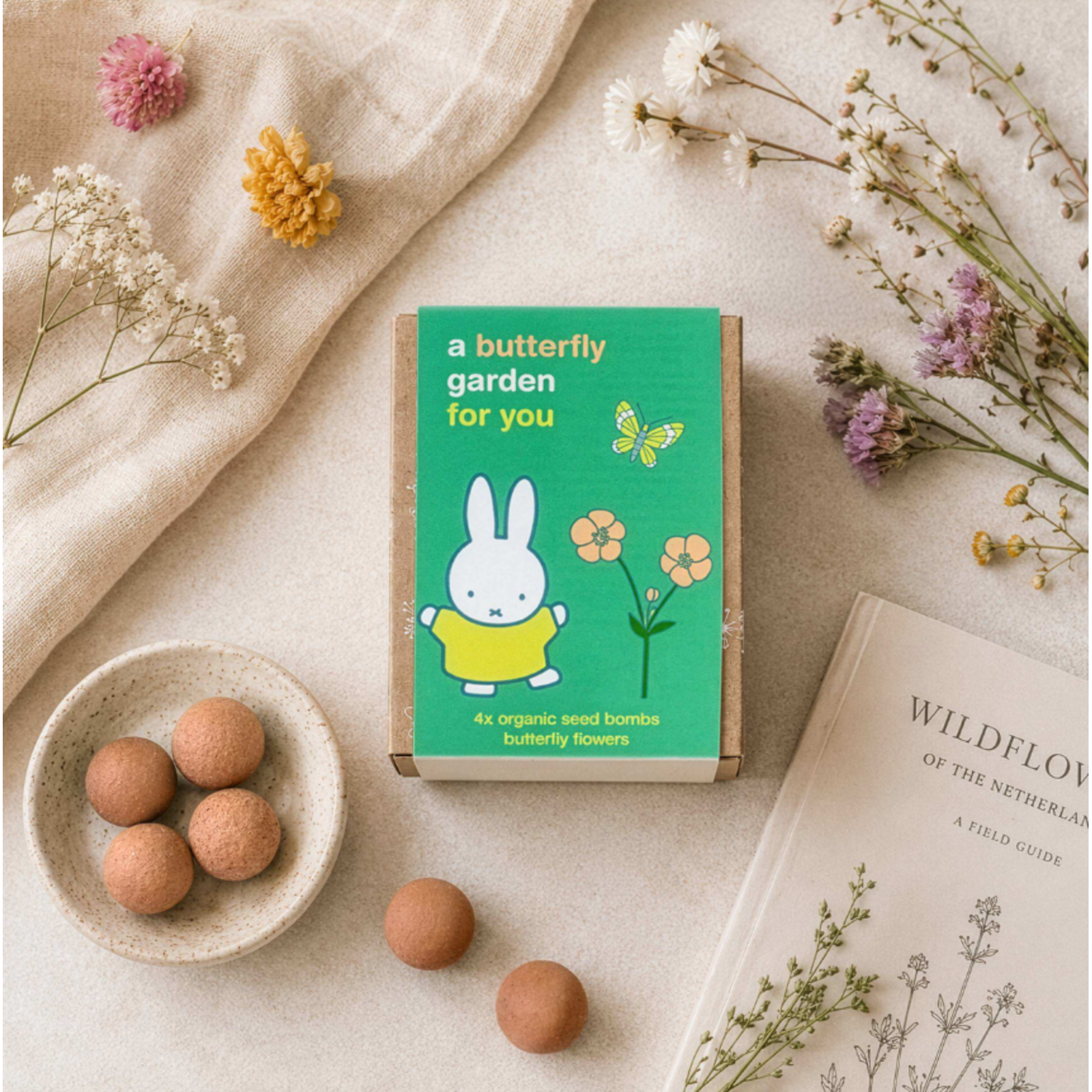 Miffy Gift Box mini with 4 flower seed bombs - Butterfly Garden For You